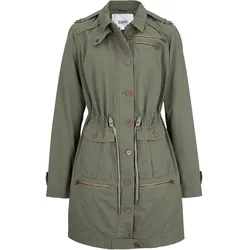 bonprix Baumwoll Parka im Utility Stil halblang, grün, 44, 100% Baumwolle