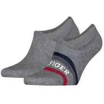 Tommy Hilfiger Füßlinge TH MEN FOOTIE 2P HILFIGER TAB (2er-Pack) mit Anti-Rutsch Technologie grau 39-42