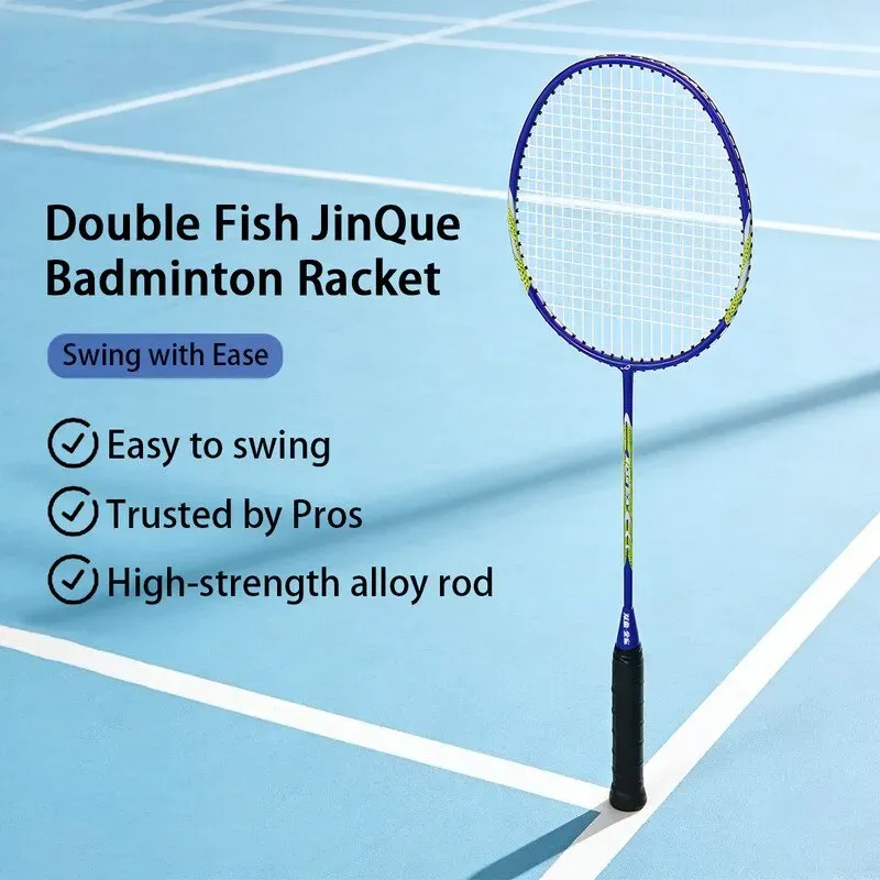Double Fish JinQue Carbon-Aluminium Badminton-Schläger-Set (Doppelsatz), dunkelviolett, 1502