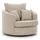 S-Style Drehsessel Ted Cord 107 x 94 x 100 cm Beige drehbar mit Kissen