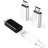 3er-Pack, Micro-USB-auf-Lightning-Adapter, Lightning-Buchse auf Micro-USB-Stecker, Ladeadapter, kompatibel für Samsung Galaxy S7 Active Edge S6 Edge+ A02s A11 A7 A9, Ladeanschluss-Konverteranschluss