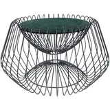 lalee.avenue Beistelltisch Grün Schwarz Metall, Stein, rund, 60x35x60 cm