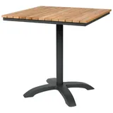 Cinas Bistrotisch 70 x 70 x 74 cm Anthrazit/Teak