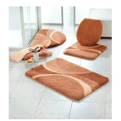 Badematte GRUND Gr. 5, orange (terrakotta), WC-Vorlage ohne Ausschnitt (50cm x 50cm),, Badematten