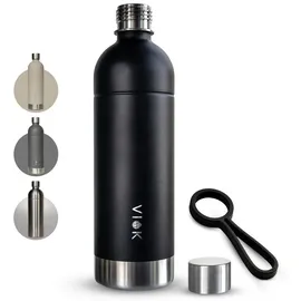 viok Edelstahlflasche 1,3 L schwarz