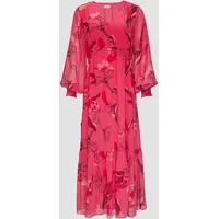 S.Oliver - Langes Chiffonkleid mit Smok-Details, Damen, Rosa, 36