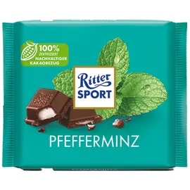 Ritter Sport Pfefferminz Halbbitterschokolade 12 Packungen 100 g