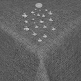 Tischdecke Stoff Damast Leinen-Optik Jacquard mit Fleckschutz oval 160x220 cm Dunkel-Grau