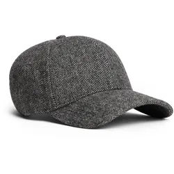 Baseball Cap TOMMY HILFIGER "TH FLAG HERRINGBONE 6 PANEL CAP", Damen, grau herringbone, Web, Wollmischung, casual, Caps, mit Klemmschnalle, aus Wollmischung