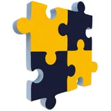 platino24 Akustikplatte Schallabsorber-Set PUZZLE aus Basotect G+ mit Akustikfilz blau|bunt|gelb