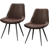 Hti-Living Esszimmerstuhl Astrid 2er-Set Kunstleder Braun