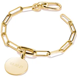 Thomas Sabo Charm-Armband »Charm Club Connect: Paperclip mit einem Connect Link vergoldet