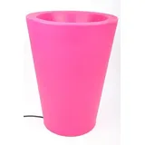 point-garden Beleuchteter Blumentopf aus Kunststoff, Pflanzkübel pink