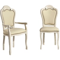 JVmoebel Esszimmerstuhl, Stuhl ohne Armlehne Holz Leder Esszimmer Stühle Design Sessel Neu weiß