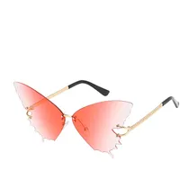 Renchey Schmetterlingsbrille, Brillen, UV-Schutz Rahmenlos Übergroß Blendfrei Urlaub Sommer Festival - Siehe Beschreibung