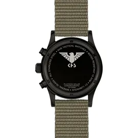 KHS Herren-Solaruhr Platoon Chronograph Natoband Grau