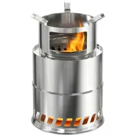 Suusolny 3 in 1 Tragbarer Rauchfreier Holzofen Outdoor Edelstahl Feuerschale Feuerstelle Feuertonne Feuerkorb mit Tasche Winddicht, Campingkocher Terrassenofen für Camping BBQ Klein ⌀20cm Höhe30.5cm
