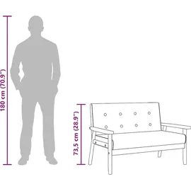 vidaXL Sofa 2-Sitzer Schwarz Kunstleder
