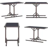 Gartentisch Braun 110×53×72 cm Glas und Poly Rattan - Gartentisch - Esstisch - Terrassenmöbel - Outdoor Möbel - Polyrattan Tisch - Home & Living