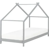 Beliani Kinder-Hausbett Kiefernholz grau Lattenrost 90 x 200 cm ORLU - Grau