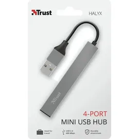 Trust Halyx USB-Hub, 4x USB-A 2.0, USB-A 2.0 [Stecker] (23786)