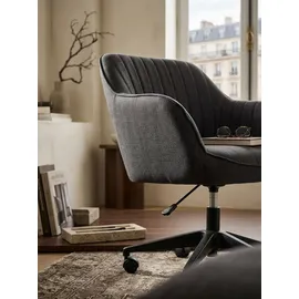 KADIMA DESIGN Retro Drehstuhl Maria Polyester grau