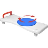 JNGLGO Badewannenbrett mit Drehscheibe Badewannensitz mit Griff Senioren Brett für Badewanne Verstellbar Wannensitz mit Seifenablage Kunststoff, Rot Haltegriff