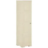 vidaXL Kunststoffschrank 40x43x164 cm Holzdesign Angora-Weiß