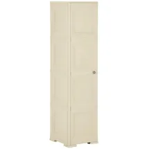 vidaXL Kunststoffschrank 40x43x164 cm Holzdesign Angora-Weiß