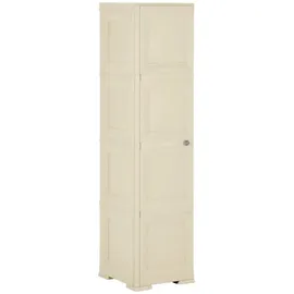 vidaXL Kunststoffschrank 40x43x164 cm Holzdesign Angora-Weiß