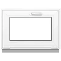 Framex Kunststofffenster - Kippfenster Weiß BxH: 800 x 450 mm - Garagenfenster/Gartenhaus Fenster BxH: 80 x 45 cm 3-fach Verglast - Funktion Kipp Fenster