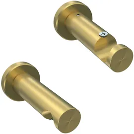 Interdeco GARDINENSTANGE Platon Tanara 480 cm (geteilt in 3 x 160 cm), 1-läufig (ohne Ringe), 20 mm Ø Messing-Optik