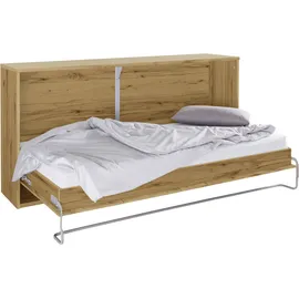 Priess Schrankbett PRIESS "Oregon", braun (eiche artisan), H:102cm, Schrankbetten, wahlweise mit LED-Beleuchtung