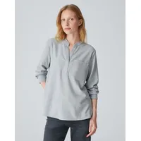 OPUS Langarmbluse | Tunikabluse FANELL Regular aus weichem Flanell Hazy Fog Melange, 38