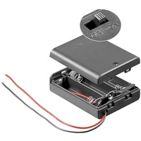 AccuCell Batteriehalter für 3x Mignon mit Deckel und Schalter wasserabweisend