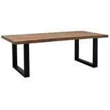 Livingfurn Esstisch braun Quadratisch | 180 cm x 76 cm x 90 cm