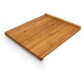 Relaxdays Tranchierbrett Bambus, Doppelkante Hellbraun