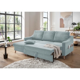 P & B Ecksofa Valentina Hellblau Cord