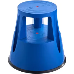 Rollhocker Kunststoff, 2 Stufen blau, Kunststoff|PP