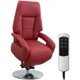Cavadore Ledersessel Edinburgh / Fernsehsessel mit Aufstehhilfe, elektrisch verstellbarer Relaxfunktion / 2 E-Motoren / 74 x 114 x 77 / Echtleder: rot