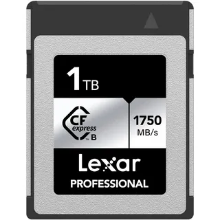 Lexar Professional Silver Series 1TB CFexpress Karte, Typ B CFe Karte, bis zu 1750MB/s Lesegeschwindigkeit, CF Karte mit PCIe Gen3x2, kompatibel mit DSLR, rückwärts mit XQD Kamera(LCXEXSL001T-RNENG)