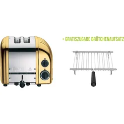 Classic Toaster Premium 2-Schlitz inkl. Gratis Sandwichzange Brass/Gold