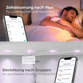 SSC-LUXon BEDA Bad Einbaustrahler IP65 flach Smart inkl. WiFi LED Lampe (RGB & Weißtöne) - Spot kompatibel mit Alexa, Siri & Google