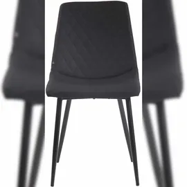 CLP 4er Set Esszimmerstühle Telde Stoff schwarz