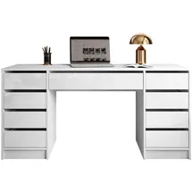 lookway Schreibtisch MADA DOUBLE mit Schubladen Weiß