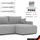 idohome Ecksofa Polyester 3-Sitzer Grau