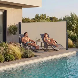 Tectake Aluminium Seitenmarkise 300 x 160 cm Beige