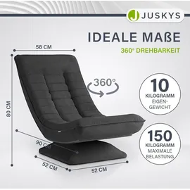 Juskys Relaxsessel Korsika Cord 58 x 85 x 100 cm Grau