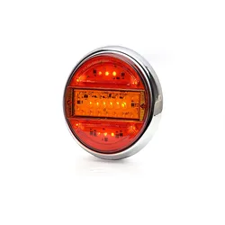 LED Heckleuchte RUND 12V 24V E20 Rückleuchte Ø140mm 27mm mit Rahmen für Anhänger