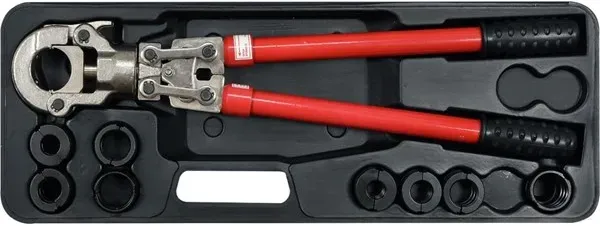 YT-21735 HYDRAULIC HAND PRESS FOR PRESSING PEX-AL-PEX FITTINGS WITH A SET OF 8 PIECES